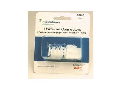 AMP CONNECTORS 3 POSITION 20 TO 14 AWG, 1 Complete set w/terminals AMP 1-480700-0 1-480701-0