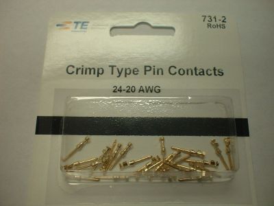 AMP CPC CRIMP TYPE PIN CONTACTS 24-20 AWG 66506-9 FOR AMP CIRCULAR PLASTIC CONNECTORS OR AMP SUBMINITURE D CONNECTORS 25PK