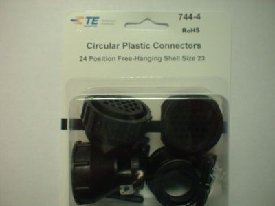AMP CPC CIRCULAR PLASTIC CONNECTORS 24 POSITION FREE HANGING, 1 Set, Contacts not included, SHELL SIZE 23, 206837-1 206838-2 and 2 pcs of cable clamp 206138-8