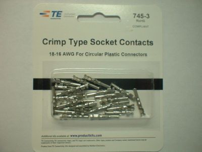 AMP CPC CRIMP TYPE FEMALE SOCKET CONTACTS 18-16 AWG 66590-1 FOR CIRCULAR PLASTIC CONNECTORS 25PK