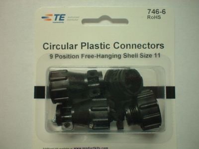 AMP CPC CIRCULAR PLASTIC CONNECTORS 9 POSITION FREE HANGING, 1 Set, Contacts not included, SHELL SIZE 11, 206485-1 206486-2 206062-1