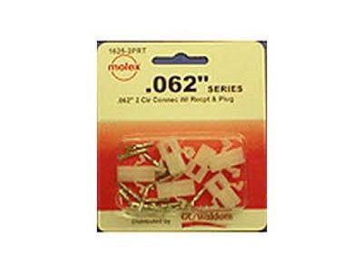 3 SETS, MOLEX .062 SERIES 2 CIRCUIT CONNECTOR RECEPTACLE & PLUG 03-06-2024 03-06-1022, 76650-0063