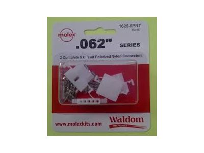 2 SETS, MOLEX .062 SERIES 5 CIRCUIT CONNECTOR PLUG & RECEPTACLE 03-06-2054 03-06-1055 QTY: 2