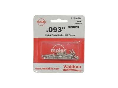 MOLEX .093 SERIES 10ea MALE & 10ea FEMALE TERMINALS 20-14ga 02-09-1104 02-09-2103