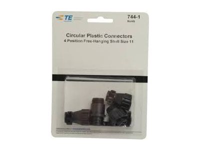 AMP CPC CIRCULAR PLASTIC CONNECTORS 4 POSITION FREE HANGING, 1 Set, Contacts not included, SHELL SIZE 11, 206060-1 206153-1