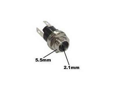 DC POWER JACK 2.1mm x 5.5mm. Mounting Hole Size .313 Inch. Mates with 2160B, 210B, 2109B, 210LB, 219B Plugs
