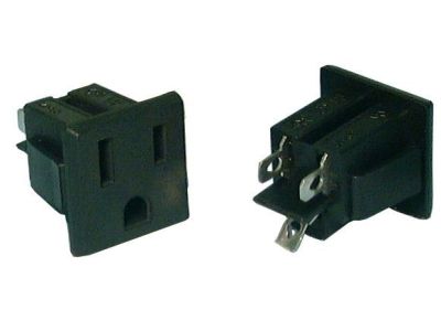 PANEL MOUNT AC RECEPTACLE MALE .187 QUICK SLIDE TERM.