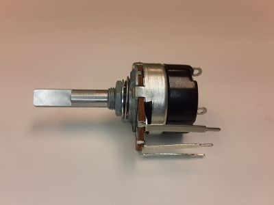 1 MEG OHM 24mm LINEAR TAPER POTENTIOMETER With SPST Switch rated at 1A 125V AC/DC 1/4 inch X 7/8 inch Shaft