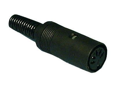 INLINE DIN JACK 5 PIN INLINE FEMALE 240 degree