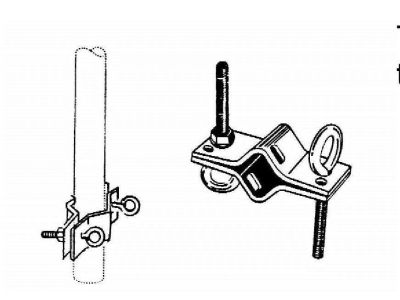 GUY CLAMP 2 WAY, Guy Wire Clamp, 1500335, Designed for standard 1-1/4 Masting