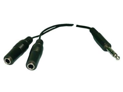 Y ADAPTOR 1/4 inch STEREO MALE TO TWO 1/4 inch STEREO FEMALE