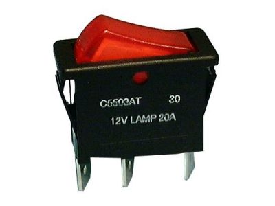 Philmore 30-550 Lighted Snap in Rocker Switch 12VDC SPST 15A 125V ON-OFF Red ARCOLECTRIC 5503PT