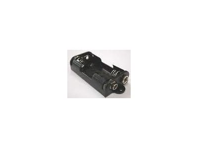 BATTERY HOLDER 2 AA 9V SNAP WITH MOUNTING TABS