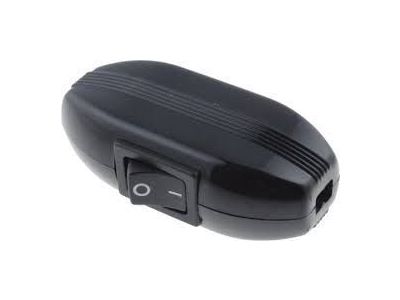 Philmore 30-9851 In Line, Feed Thru Cord Switch SPST 10A 125V ON-OFF Black SCI R13-914 FLAT OR ROUND FLAT 18/2 & 16/2 SPT-1 SPT2-HPN ROUND 18/2 SVT UP TO 9/32 inch OD