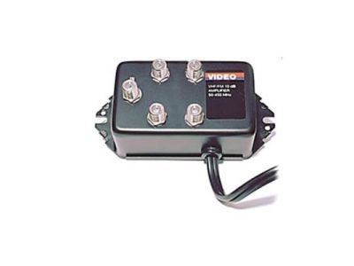 VHF UHF FM AMP 4 Way Splitter 5db TV Distribution Amplifier