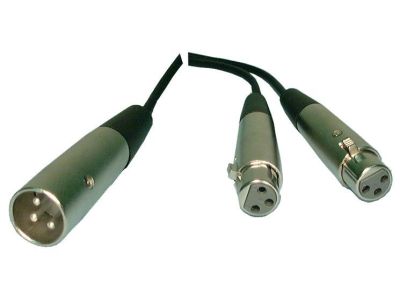 XLR M to 2 XLR Female Y ADAPTOR, SPLITTER
