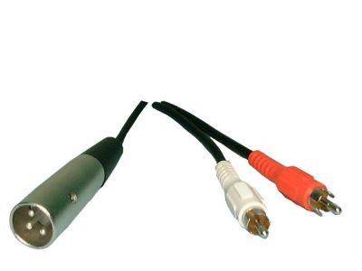 XLR M to 2 RCA M Y ADAPTOR, SPLITTER