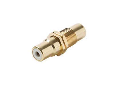 BULKHEAD RCA GOLD JACK FEED THRU PANEL MOUNT COUPLER