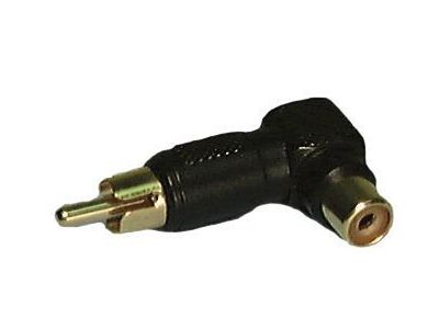 RCA MALE TO FEMALE RIGHT ANGLE ADAPTOR