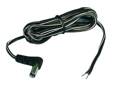 DC Pigtail, 6ft, 24ga, 2.1MM X 5.5MM, Right Angle Plug