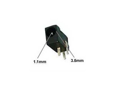 DC JACK-1.1x3.5mm, Mates with 202B Plug