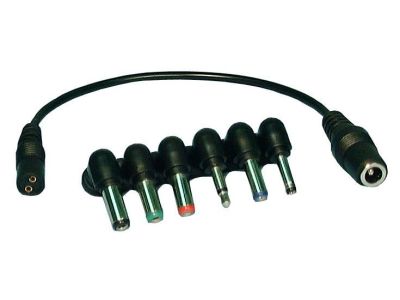 POWER PLUG ADAPTOR SET 6 IN 1, 2.1mmx5.5, 2.5mmx5.5, 1.5mmx5.5, 2.1mmx5.0, 1.35mmx3.5, 3.5mmAudio.