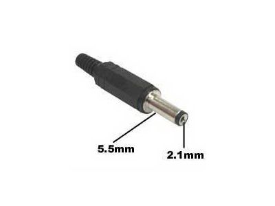 DC COAXIAL PLUG 2.1mm x 5.5mm, Mates with 212B, 321B, 2112B, 247B Jacks