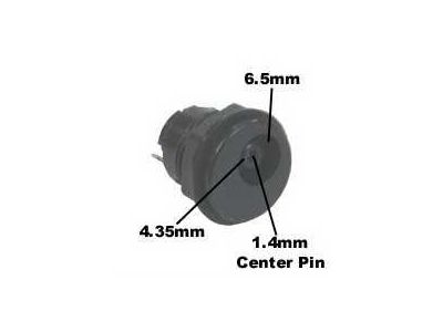 DC COAXIAL POWER JACK 4.3mm x 6.5mm x 1.4mm. Mounting Hole Size .53 Inch. EIAJV EIAJ5 Class, Mates with 265B Plug.