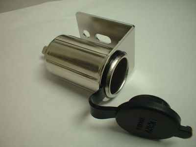 15A Cigarette Lighter Socket with Dust Cover and Heavy Duty L Bracket.