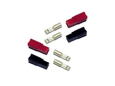 Power Pole Connector: TWO-PAIR SETS 2 Red & 2 Black Housings with 4 Contacts, 20-16ga 15A Contacts