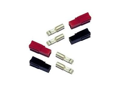 Power Pole Connector: TWO-PAIR SETS 2 Red & 2 Black Housings with 4 Contacts, 14-10ga 45A Contacts