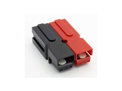 Power Pole Connector: One Red and One Black DC-H Housing with Two 50 Amp Contacts. Use with 12-10 AWG wire size