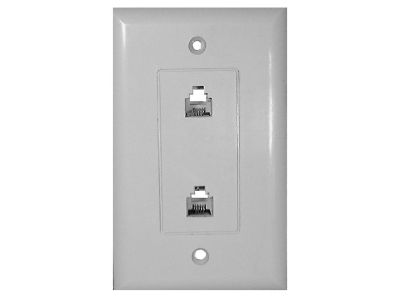 DECORA DUAL 6P6C WHITE RJ12