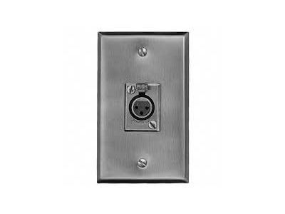 1 Gang, 3 Pin XLR Female Plate-Stainless, Equal to Swithcraft J3FS