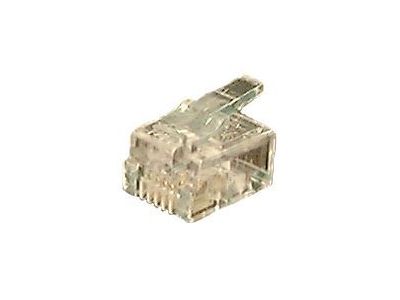 10pk 4 CONDUCTOR MODULAR TELEPHONE PLUG CONNECTOR 6P4C RJ11 FOR FLAT CABLE
