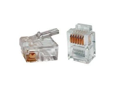 10pk 6 CONDUCTOR MODULAR TELEPHONE PLUG CONNECTOR 6P6C RJ12 FOR FLAT CABLE