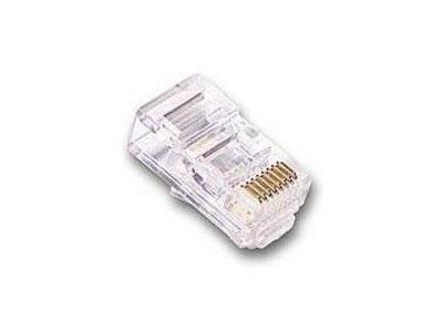 10pk 8 CONDUCTOR MODULAR NETWORK PLUG CONNECTOR 8P8C RJ45 FOR CAT5, CAT5E, CAT6 ROUND CABLE