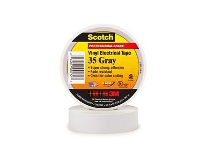 3M Scotch Vinyl Electrical Color Coding Tape 35 GRAY, 3/4 in x 66 ft35-3/4X66FT-GY