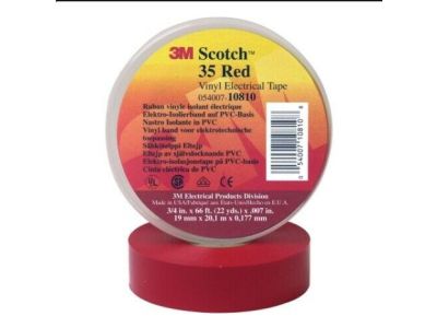 3M Scotch Vinyl Electrical Color Coding Tape 35 RED, 3/4 in x 66 ft , 35-3/4X66FT-RD
