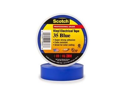 3M Scotch Vinyl Electrical Color Coding Tape 35 Blue, 3/4 in x 66 ft 35-3/4X66FT-BL