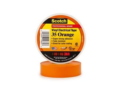 3M Scotch Vinyl Electrical Color Coding Tape 35 ORANGE, 3/4 in x 66 ft orange 35-3/4X66FT-OR