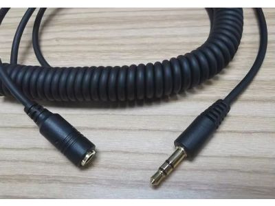 24Ft 1/4 inch Memorex Stereo Male to Female Cable, Coil Cord, Headphone Extention Cable, EE6