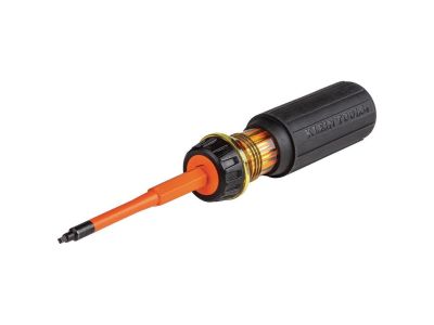 Klein Flip-Blade Insulated Screwdriver, 2-in-1, Square Bit #1 and #2