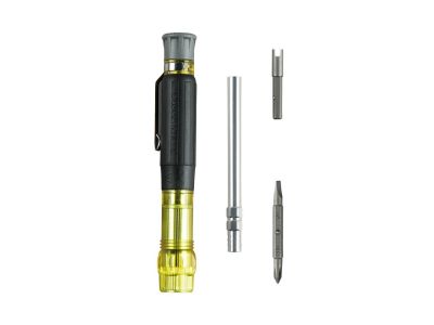 Klein HVAC Pocket Screwdriver, 3-in-1, Phillips, Slotted, Schrader Bits