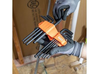 Klein L Style Ball End Hex Key Fold Out Caddy Set SAE, 12pc
