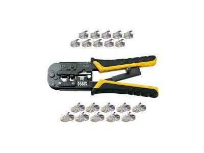 Klein Modular Telephone Installation Kit RJ11, RJ12, RJ22, RJ45, Crimper CAT5, CAT6