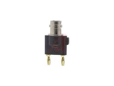 BNC FEMALE TO MINIATURE DUAL BANANA PLUG BLACK POMONA