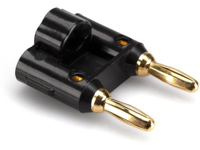DOUBLE BANANA PLUG SOLDERLESS BLACK