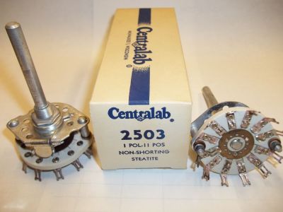 38170 1 POLE 11 POS BREAK BEFORE MAKE CENTRALAB 2503 STATITE ROTARY SWITCH
