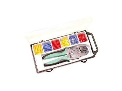 Terminal Crimp Kit with Crimper, Ratcheted,